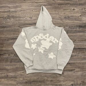 Spider worldwide grey beluga hoodie medium 100% authentic